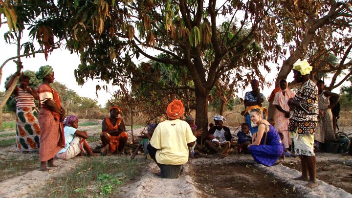 Meeting with the women in the garden